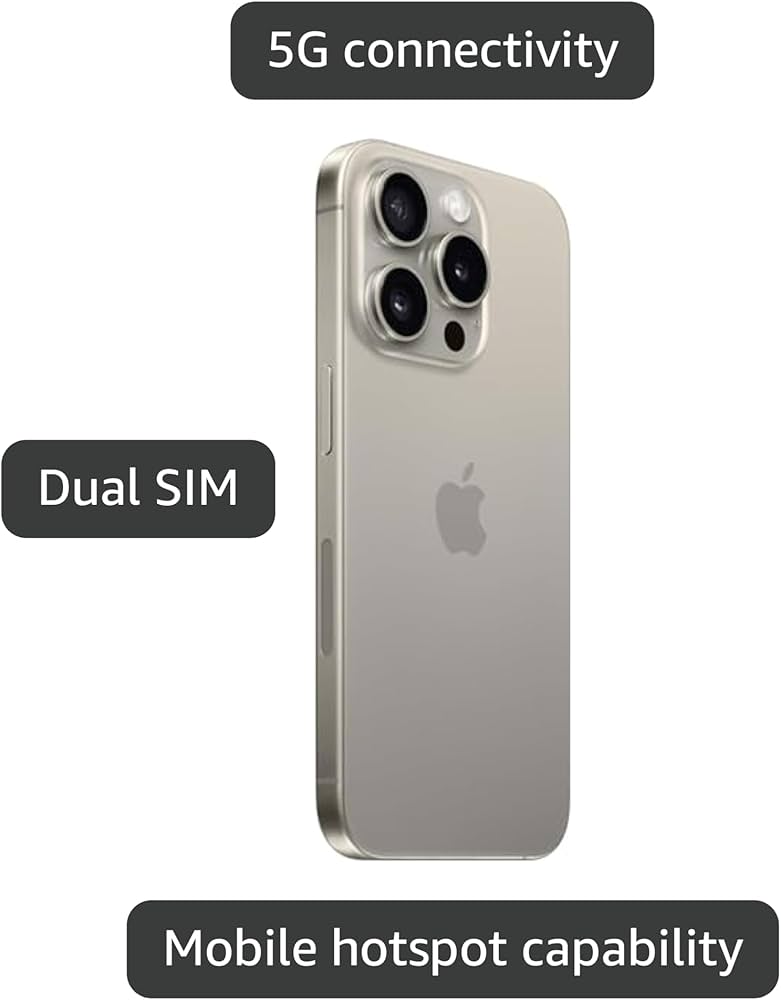 Amazon.com: Apple iPhone 15 Pro, 128GB, Natural Titanium - Verizon Amazon.com: Apple iPhone 15 Pro, 128GB, Natural Titanium - Verizon